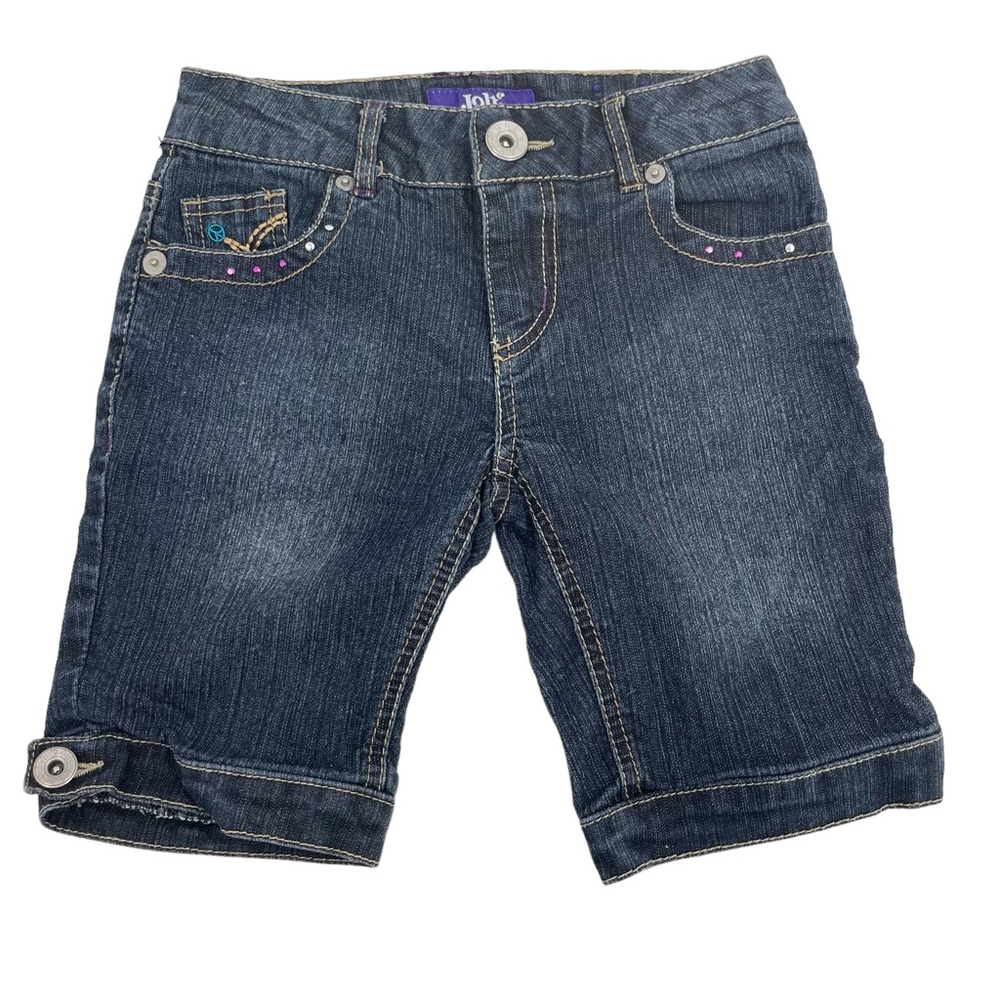 Jolt Embroidered Jeweled Denim Jean Shorts Girls Size 8